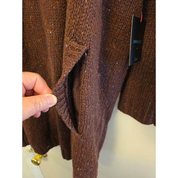 Cynthia Rowley Sweater Women's 1X Wrap Cardigan Wool/Acrylic Blend Toggle Maroo - Picture 6 of 12